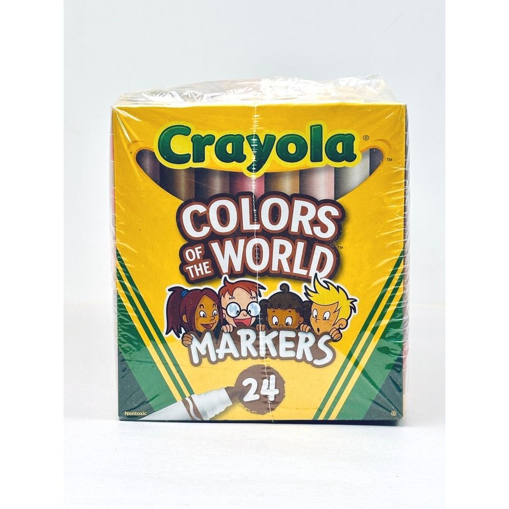 Crayola Colors‎ of the World Broad Line Markers 24ct Nontoxic (4 Pack Case)